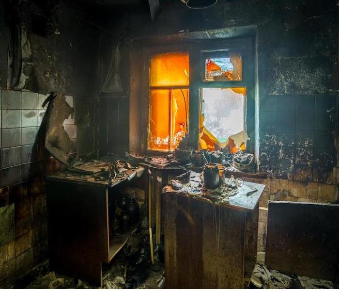 burned home interior